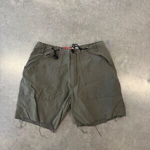 Vintage Y2K Hiking Green Cargo Mid Rise Utility Cut-Off Shorts Nature Small